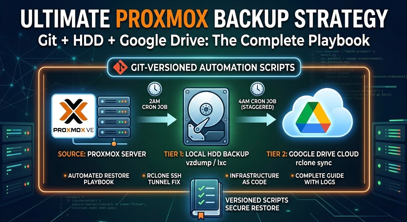 Proxmox Backup Strategy: Git + HDD + Google Drive